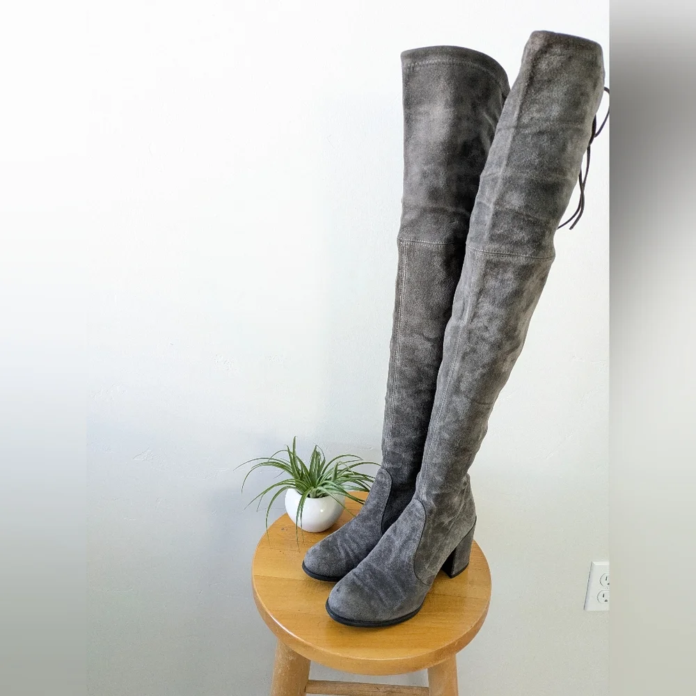 Stuart Weitzman Gray Over-the-Knee Boots - Picture 4 of 14